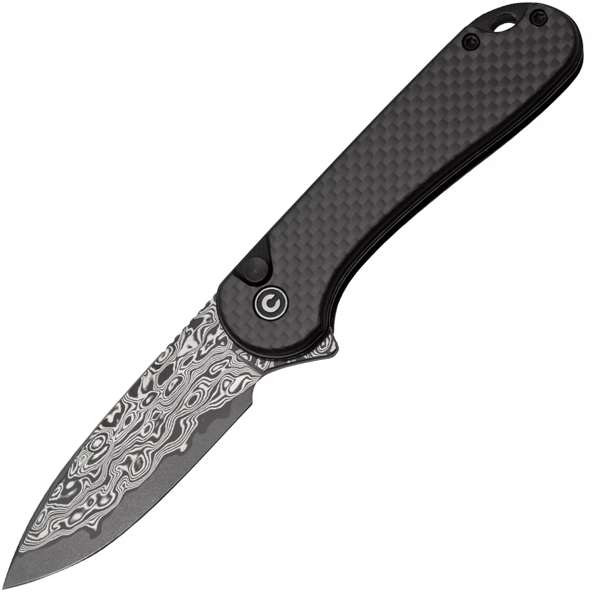 CIVIVI Button Lock Elementum II Twill Carbon Fiber Overlay On Black G10 Handle Damascus Blade C18062 3 CIVIVI Button Lock Elementum II Twill Carbon Fiber Overlay On Black G10 Handle Damascus Blade C18062