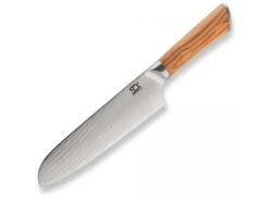 DELLINGER SANTOKU 175mm. SOK OLIVE SUNSHINE DAMASCUS K-HOK7S
