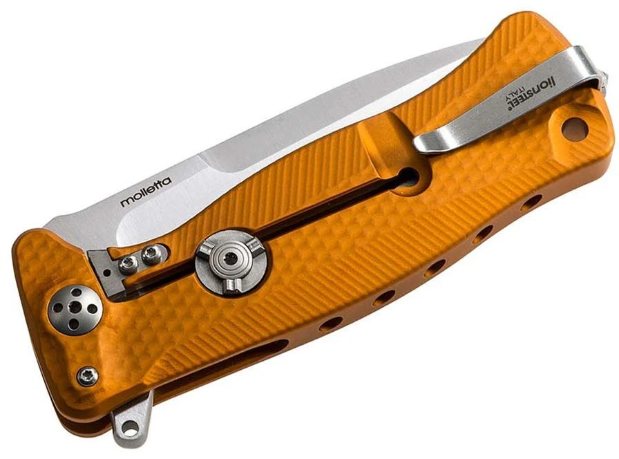 Lionsteel SR FLIPPER ORANGE Aluminum Knife, RotoBlock, Satin Finish Blade Sleipner SR11A OS 4 Lionsteel SR FLIPPER ORANGE Aluminum Knife, RotoBlock, Satin Finish Blade Sleipner SR11A OS – Bild 2
