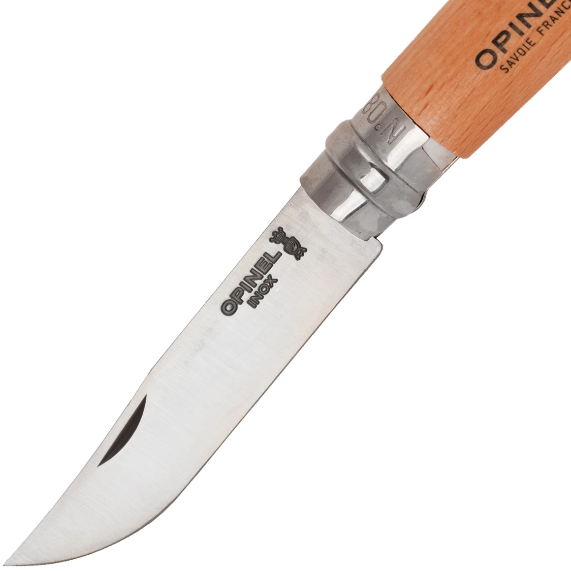 Opinel 123080 N08 Inox Griff Aus Buchenholz 4 Opinel 123080 N08 Inox Griff Aus Buchenholz – Bild 2