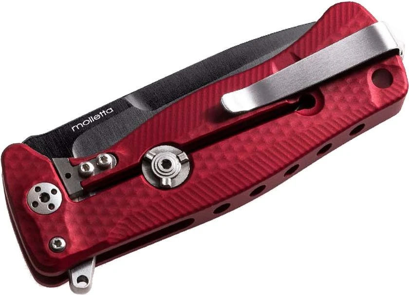 Lionsteel SR Flipper RED Aluminum Knife, RotoBlock, Chemical Black Blade Sleipner SR22A RB 4 Lionsteel SR Flipper RED Aluminum Knife, RotoBlock, Chemical Black Blade Sleipner SR22A RB – Bild 2