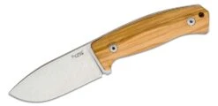 Lionsteel Fixed Blade M390 Satin Blade, Olive Wood Handle, Leather Sheath M2M UL