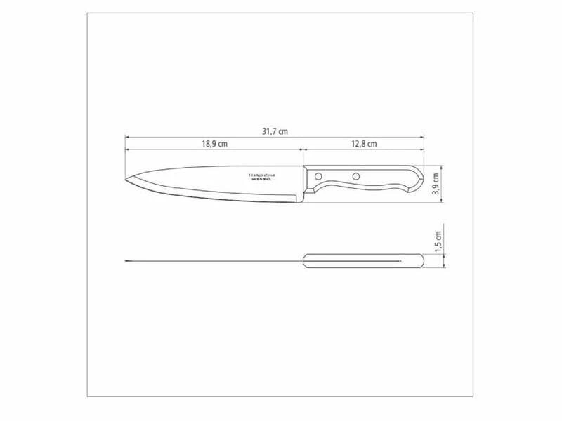 Tramontina Dynamic Kitchen Knife 20cm, Wood Handle 22315/108 4 Tramontina Dynamic Kitchen Knife 20cm, Wood Handle 22315/108 – Bild 2