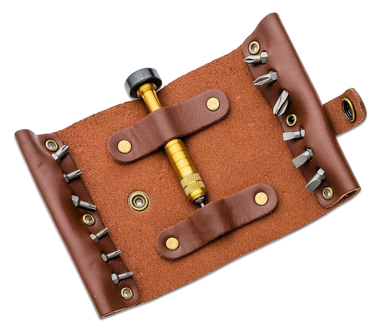 CRKT CR-9911 Hex Bit Driver Leather Tool Roll 3 CRKT CR-9911 Hex Bit Driver Leather Tool Roll