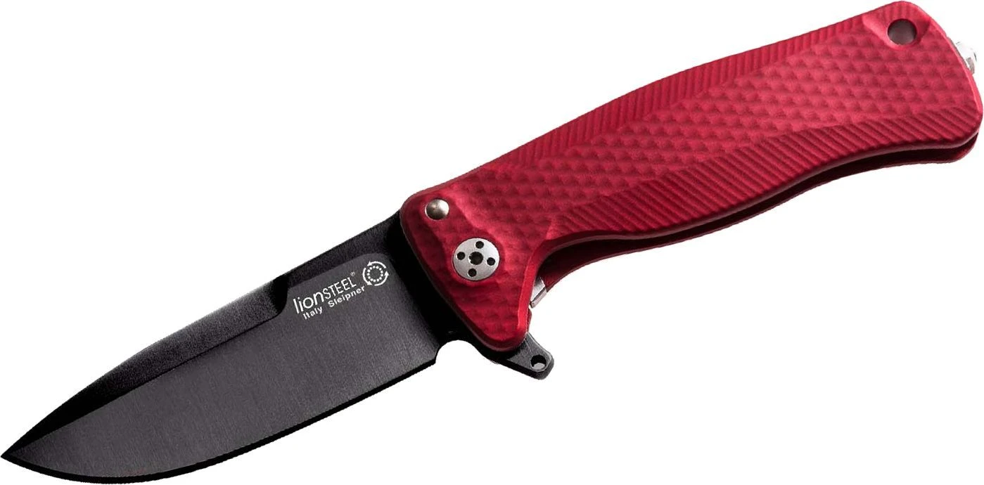 Lionsteel SR Flipper RED Aluminum Knife, RotoBlock, Chemical Black Blade Sleipner SR22A RB 3 Lionsteel SR Flipper RED Aluminum Knife, RotoBlock, Chemical Black Blade Sleipner SR22A RB