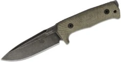 Lionsteel SOLID Fixed Blade GREEN CANVAS Handle With Leather Sheath Niolox BLACK T5B CVG