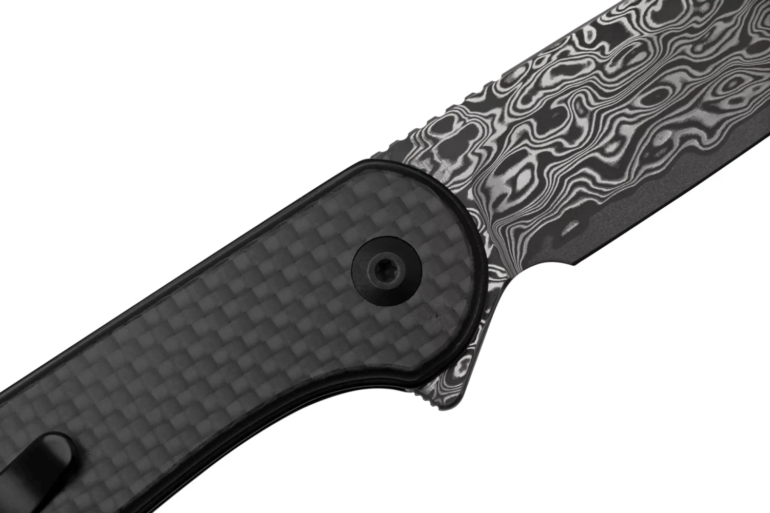 CIVIVI Button Lock Elementum II Twill Carbon Fiber Overlay On Black G10 Handle Damascus Blade C18062 9 CIVIVI Button Lock Elementum II Twill Carbon Fiber Overlay On Black G10 Handle Damascus Blade C18062 – Bild 7