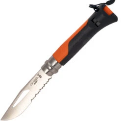 Opinel 1577 N08 Outdoor Plastic Orange Griff Aus Polymeer, Glass Orange-Schwarz