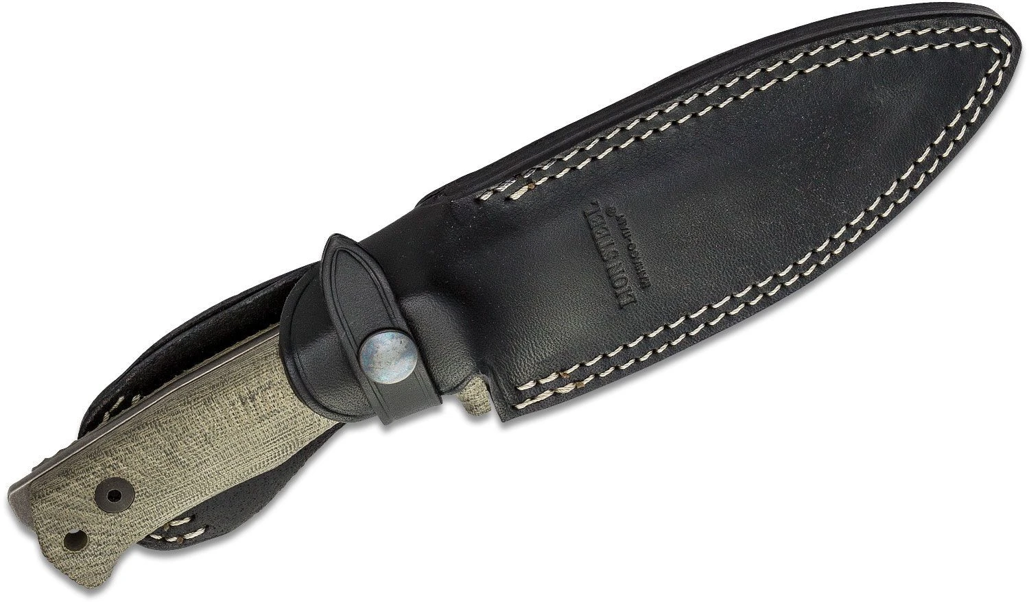 Lionsteel SOLID Fixed Blade GREEN CANVAS Handle With Leather Sheath Niolox BLACK T5B CVG 6 Lionsteel SOLID Fixed Blade GREEN CANVAS Handle With Leather Sheath Niolox BLACK T5B CVG – Bild 4