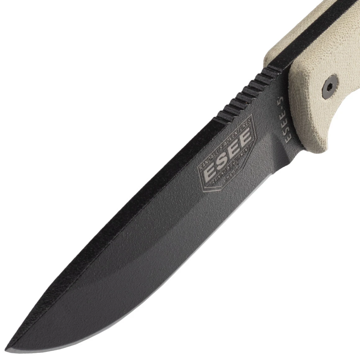 ESEE Knives ESEE-5P-E Model 5 Black Blade, Desert Tan Handle Survival Knife With Kydex Sheath 5 ESEE Knives ESEE-5P-E Model 5 Black Blade, Desert Tan Handle Survival Knife With Kydex Sheath – Bild 3