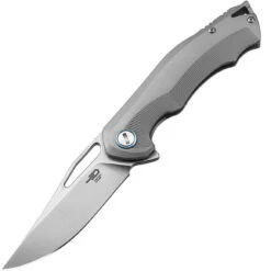 Bestech KASTA M390 Mirror Stonewash Titanium And Marble Carbon Fiber Inlay Grey BT1708B