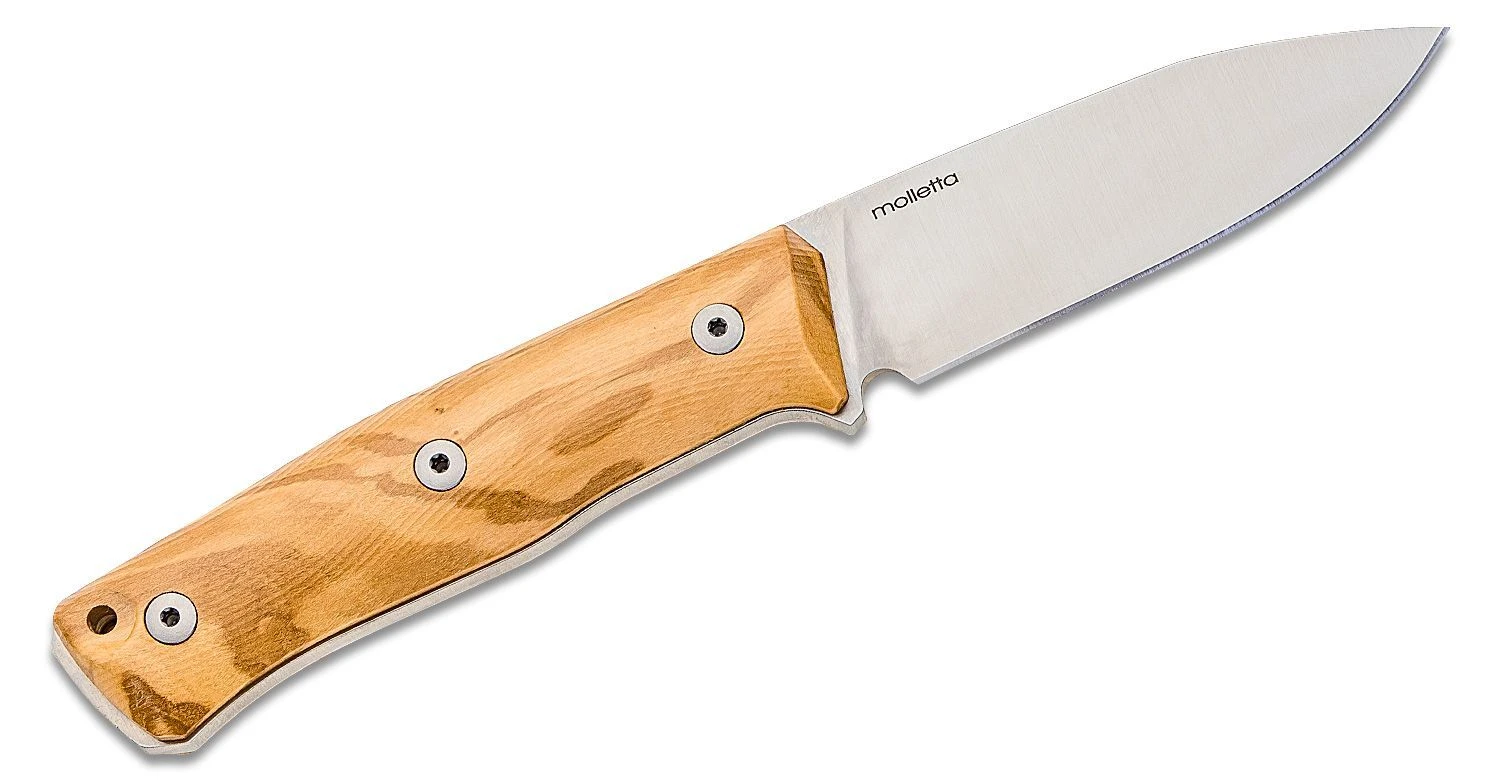 Lionsteel Fixed Blade SLEIPNER Satin Olive Wood Handle, Leather Sheath B35 UL 4 Lionsteel Fixed Blade SLEIPNER Satin Olive Wood Handle, Leather Sheath B35 UL – Bild 2